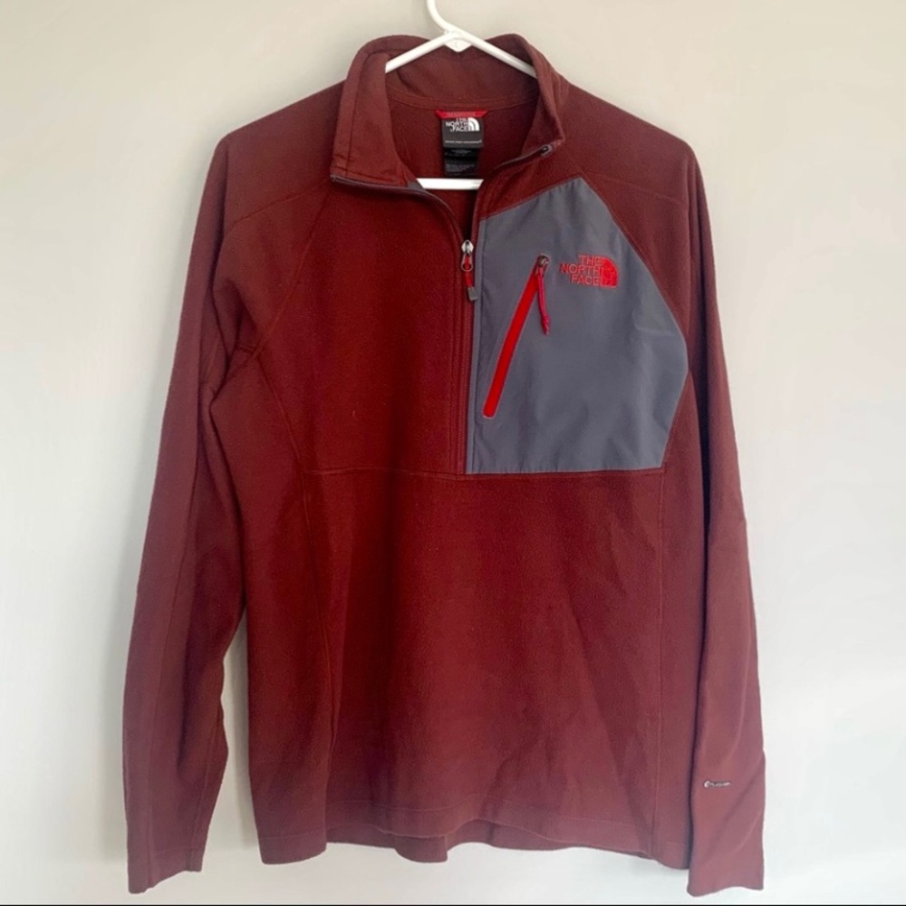 North Face Half Zip Jacket in Maroon